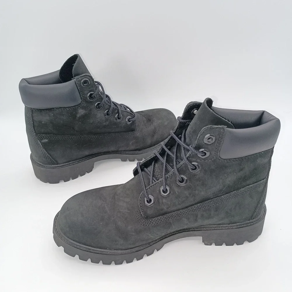 Timberland 6 Inch Premium Waterproof Boots Black Insulated 12907 Boys 4.5